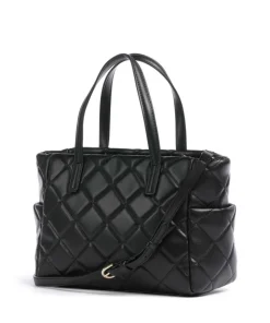 Ocarina Handtasche Lederimitat schwarz