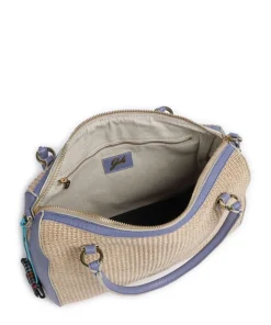 Oceania Karima Handtasche Polyamide, genarbtes Kalbsleder beige/blau