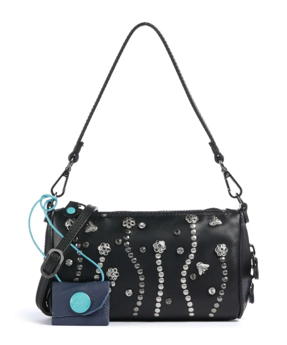 Oceania Pepita Handtasche Kalbsleder schwarz