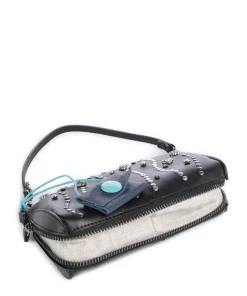 Oceania Pepita Handtasche Kalbsleder schwarz