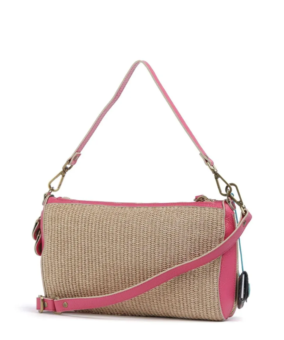 Oceania Pepita Schultertasche Bast, genarbtes Kalbsleder beige