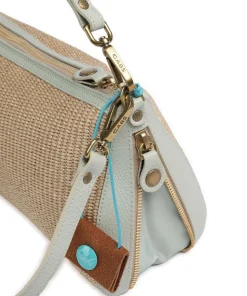 Oceania Pepita Schultertasche Bast, genarbtes Kalbsleder natur