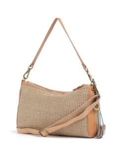 Oceania Pepita Schultertasche Kalbsleder beige