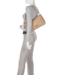 Oceania Pepita Schultertasche Kalbsleder beige