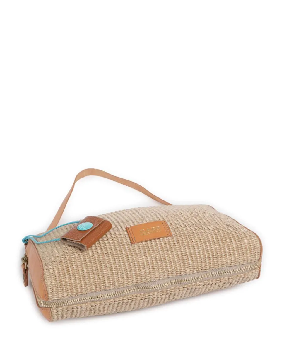 Oceania Pepita Schultertasche Kalbsleder beige