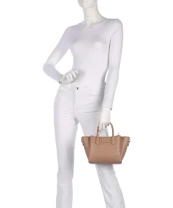 Odette Handtasche Lederimitat hellbraun