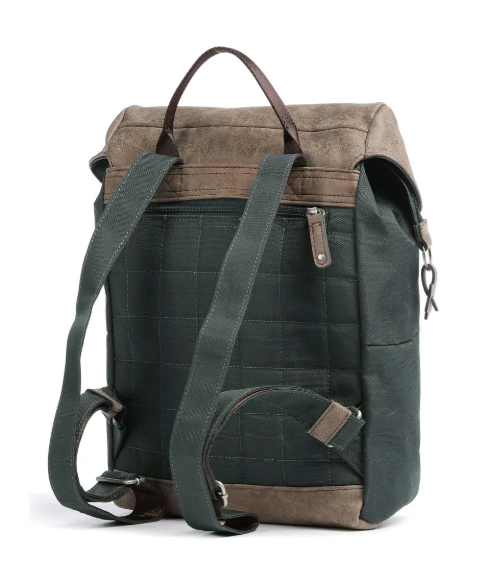 Olli O12 Rucksack Polyester, Lederimitat dunkelgrün