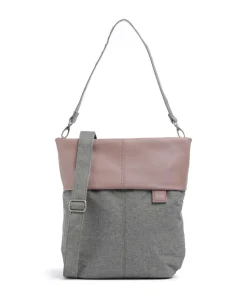 Olli OT12 Beuteltasche Polyester, Lederimitat grau/rosa