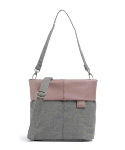 Olli OT8 Schultertasche Polyester, Lederimitat grau/rosa