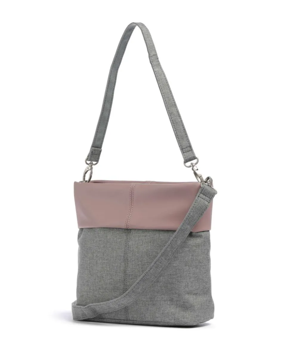 Olli OT8 Schultertasche Polyester, Lederimitat grau/rosa