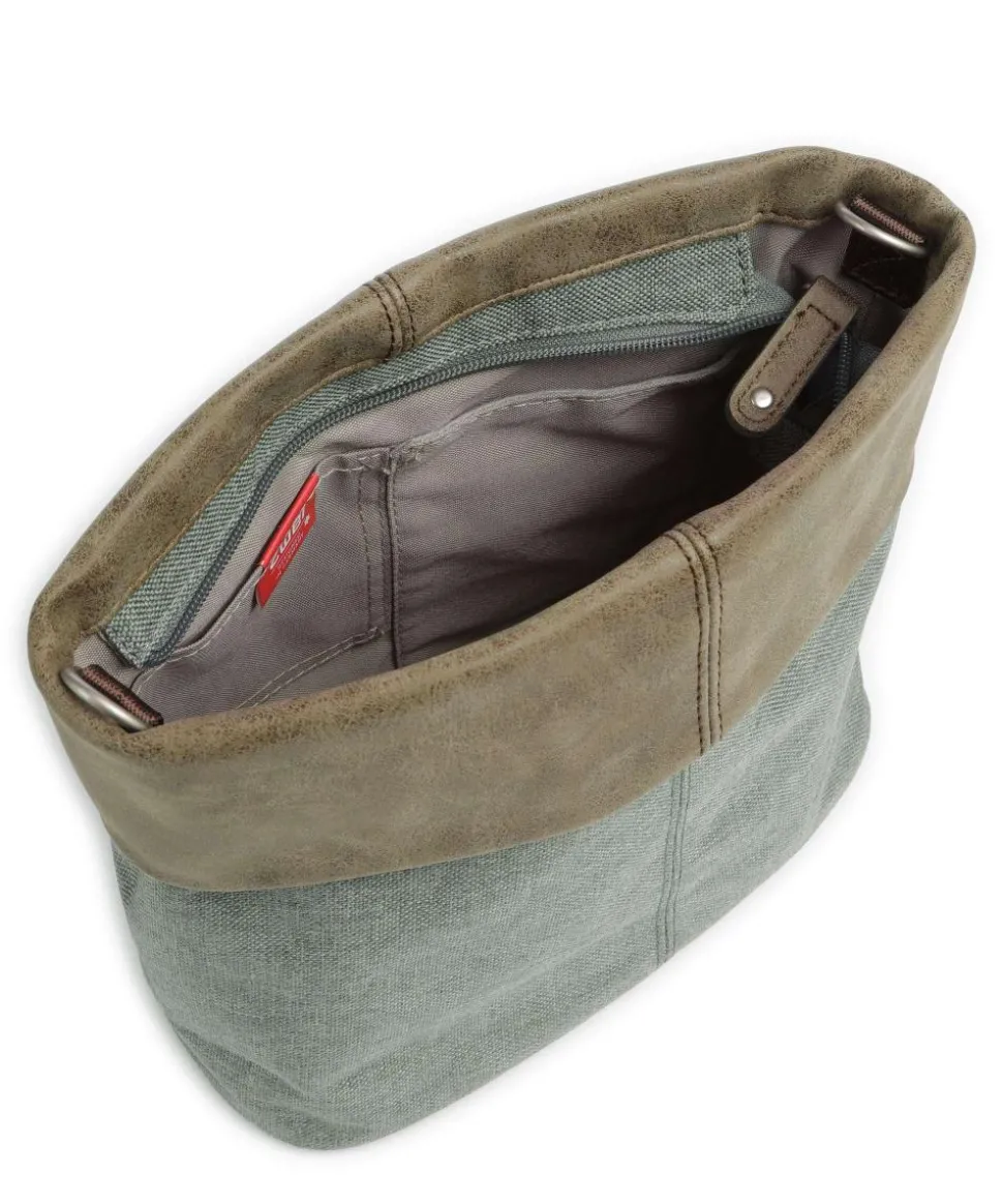 Olli OT8 Schultertasche Polyester, Lederimitat graugrün