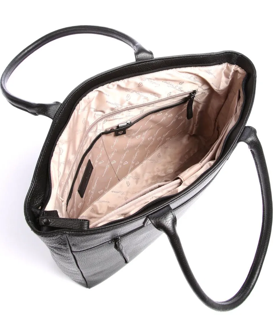 Onyx Anna Shopper 15″ genarbtes Leder schwarz