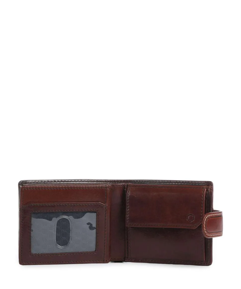 Oxford RFID Geldbörse fein genarbtes Rindsleder dunkelbraun