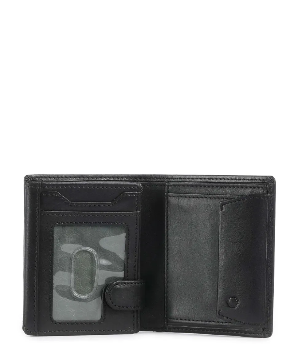 Oxford RFID Geldbörse fein genarbtes Leder schwarz