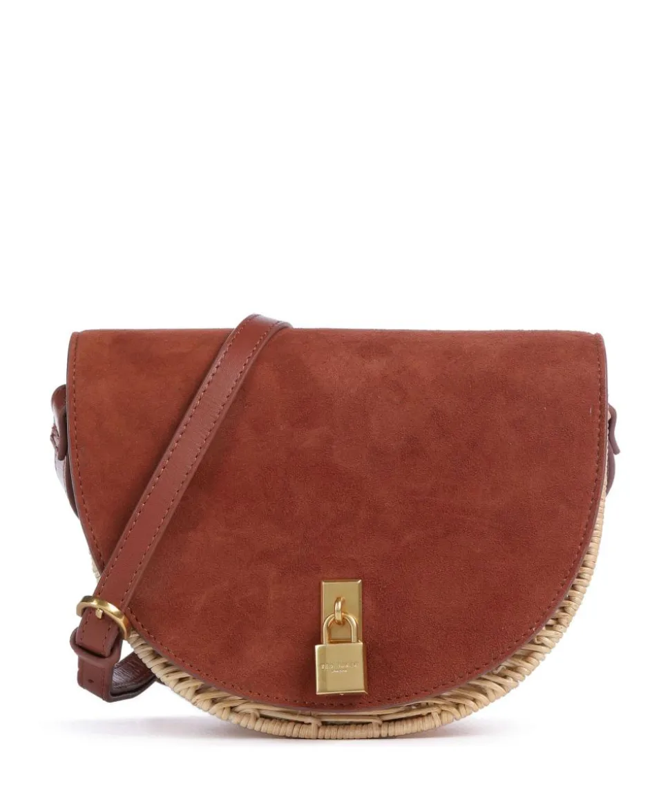 Oxfordd Umhängetasche Rattan, aufgerautes Rindsleder braun/beige