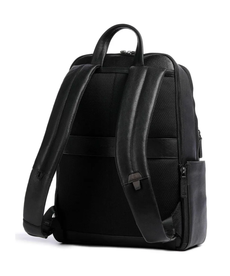 Paavo Rucksack 14″ genarbtes Rindsleder schwarz