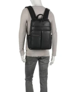 Paavo Rucksack 14″ genarbtes Rindsleder schwarz