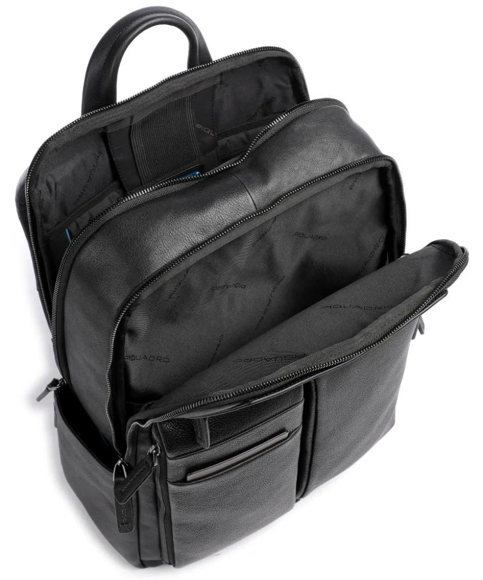 Paavo Rucksack 14″ genarbtes Rindsleder schwarz