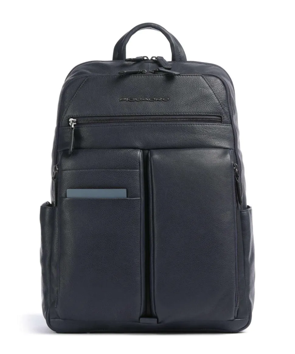 Paavo Rucksack 14″ genarbtes Rindsleder dunkelblau