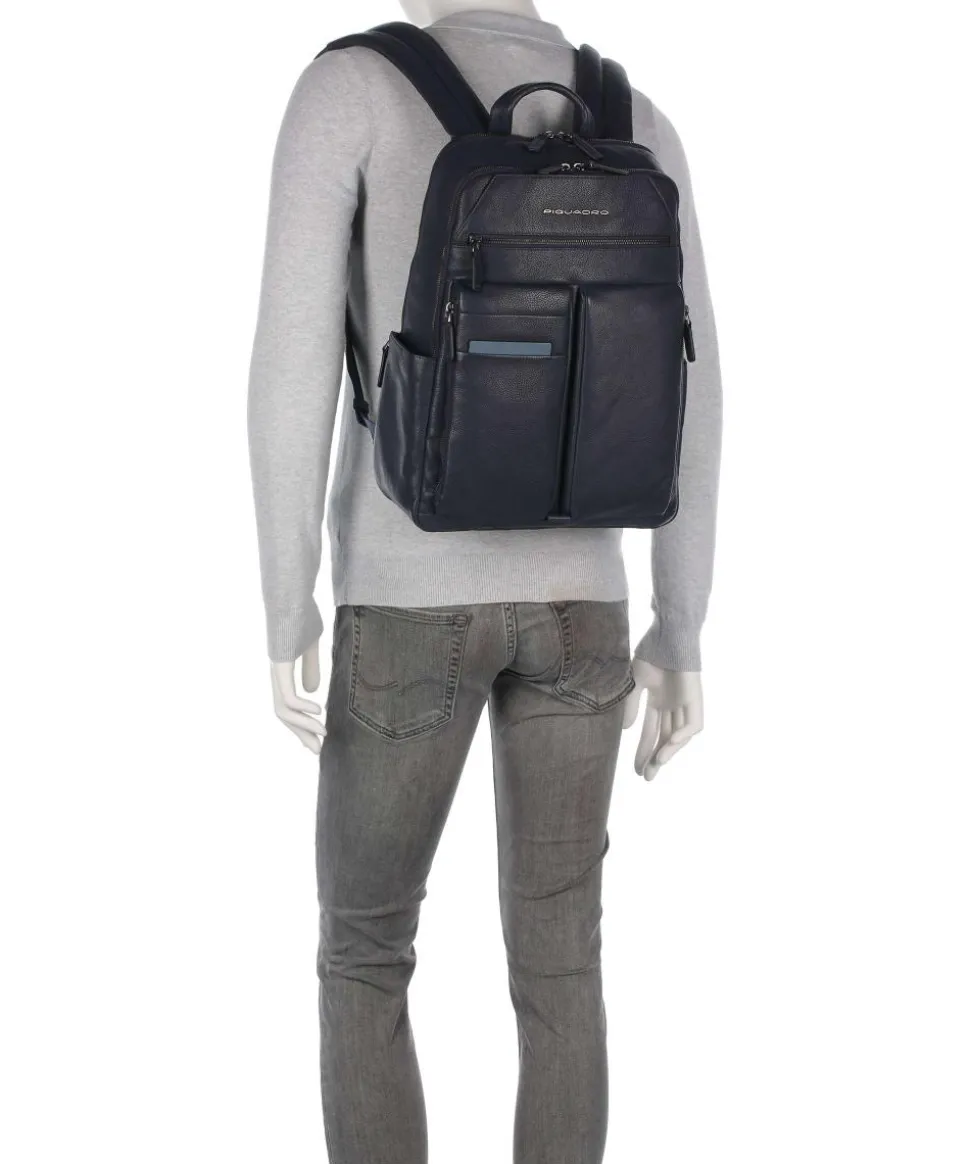 Paavo Rucksack 14″ genarbtes Rindsleder dunkelblau