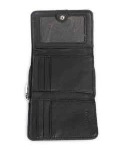 Pablita Goat Leather M Geldbörse fein genarbtes Leder schwarz