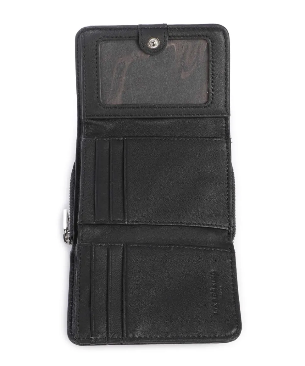 Pablita Goat Leather M Geldbörse fein genarbtes Leder schwarz