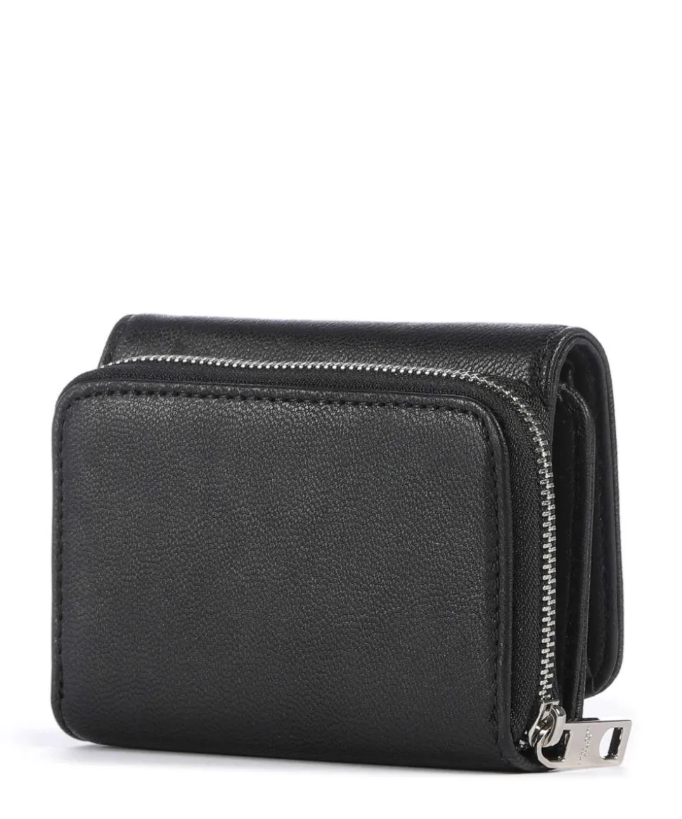 Pablita Goat Leather M Geldbörse fein genarbtes Leder schwarz