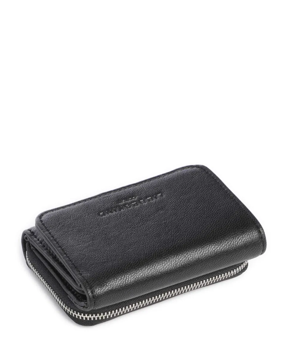 Pablita Goat Leather M Geldbörse fein genarbtes Leder schwarz