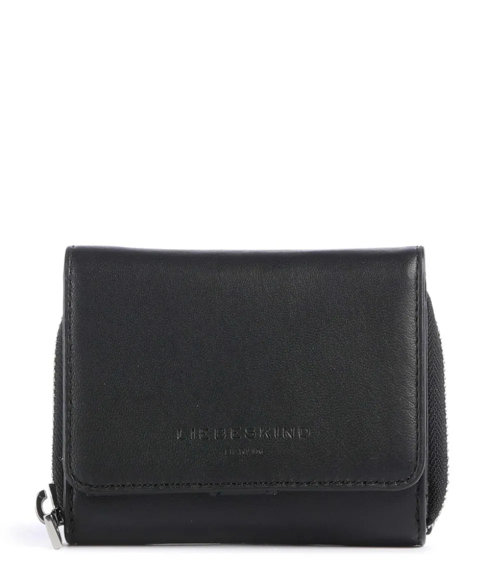 Pablita Tokyo Sheep M Geldbörse fein genarbtes Leder schwarz