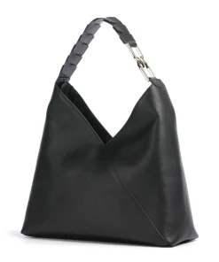 Pagode L Beuteltasche genarbtes Rindsleder schwarz