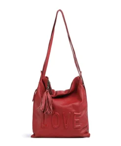 Paoliweg 3 Rucksack-Tasche genarbtes Rindsleder rot