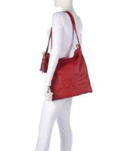 Paoliweg 3 Rucksack-Tasche genarbtes Rindsleder rot