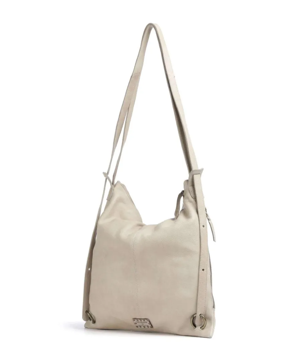Paoliweg 3 Rucksack-Tasche genarbtes Rindsleder beige