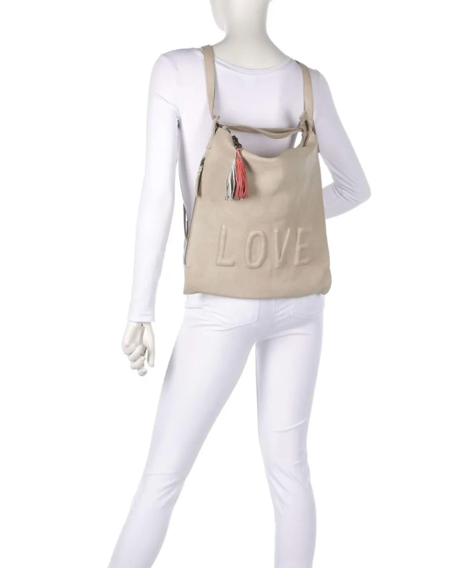 Paoliweg 3 Rucksack-Tasche genarbtes Rindsleder beige