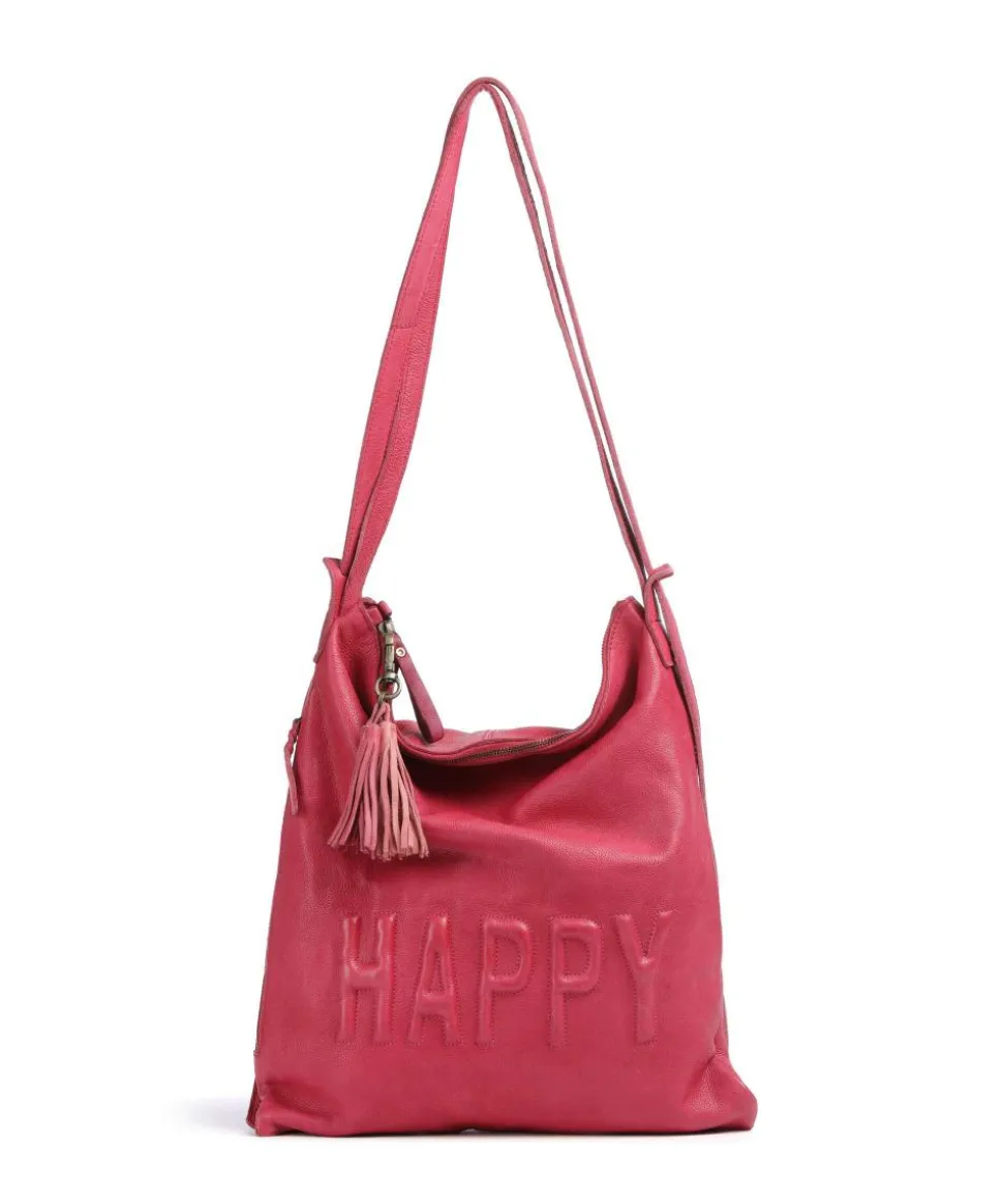 Paoliweg 3 Rucksack-Tasche genarbtes Rindsleder pink