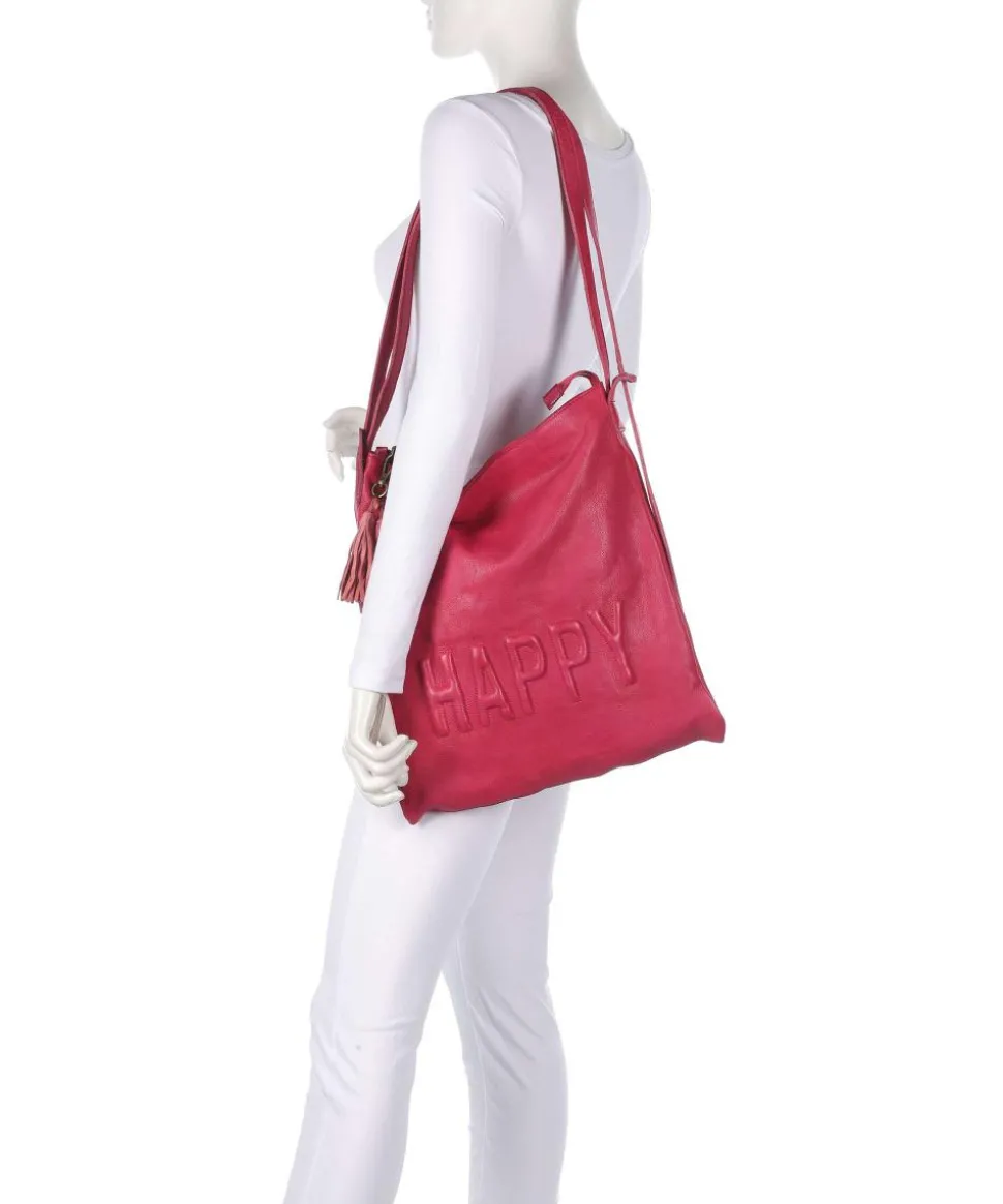 Paoliweg 3 Rucksack-Tasche genarbtes Rindsleder pink