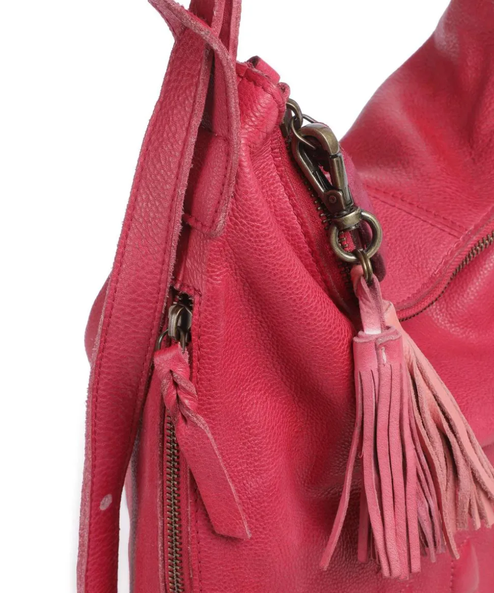 Paoliweg 3 Rucksack-Tasche genarbtes Rindsleder pink