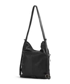Paoliweg 3 Rucksack-Tasche genarbtes Rindsleder schwarz