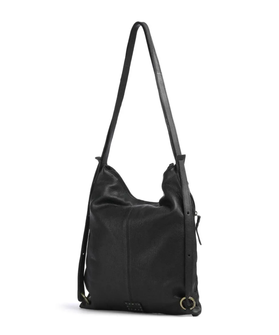 Paoliweg 3 Rucksack-Tasche genarbtes Rindsleder schwarz