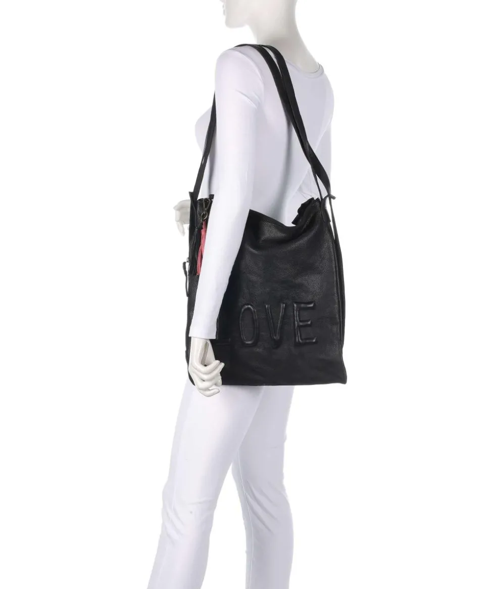 Paoliweg 3 Rucksack-Tasche genarbtes Rindsleder schwarz