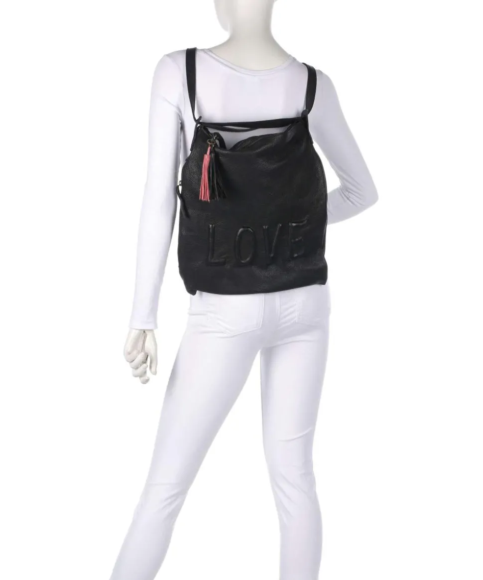 Paoliweg 3 Rucksack-Tasche genarbtes Rindsleder schwarz