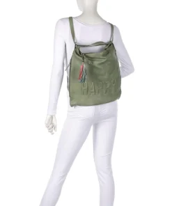 Paoliweg 3 Rucksack-Tasche genarbtes Rindsleder grün