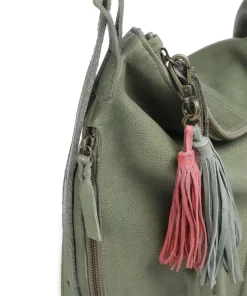 Paoliweg 3 Rucksack-Tasche genarbtes Rindsleder grün