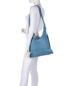 Paoliweg 3 Rucksack-Tasche genarbtes Rindsleder blau