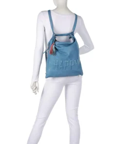 Paoliweg 3 Rucksack-Tasche genarbtes Rindsleder blau