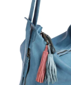 Paoliweg 3 Rucksack-Tasche genarbtes Rindsleder blau