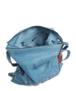 Paoliweg 3 Rucksack-Tasche genarbtes Rindsleder blau