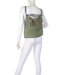 Paoliweg 3 Rucksack-Tasche genarbtes Rindsleder grün