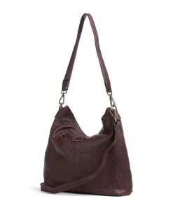 Paoliweg 2 Schultertasche genarbtes Leder dunkelbraun