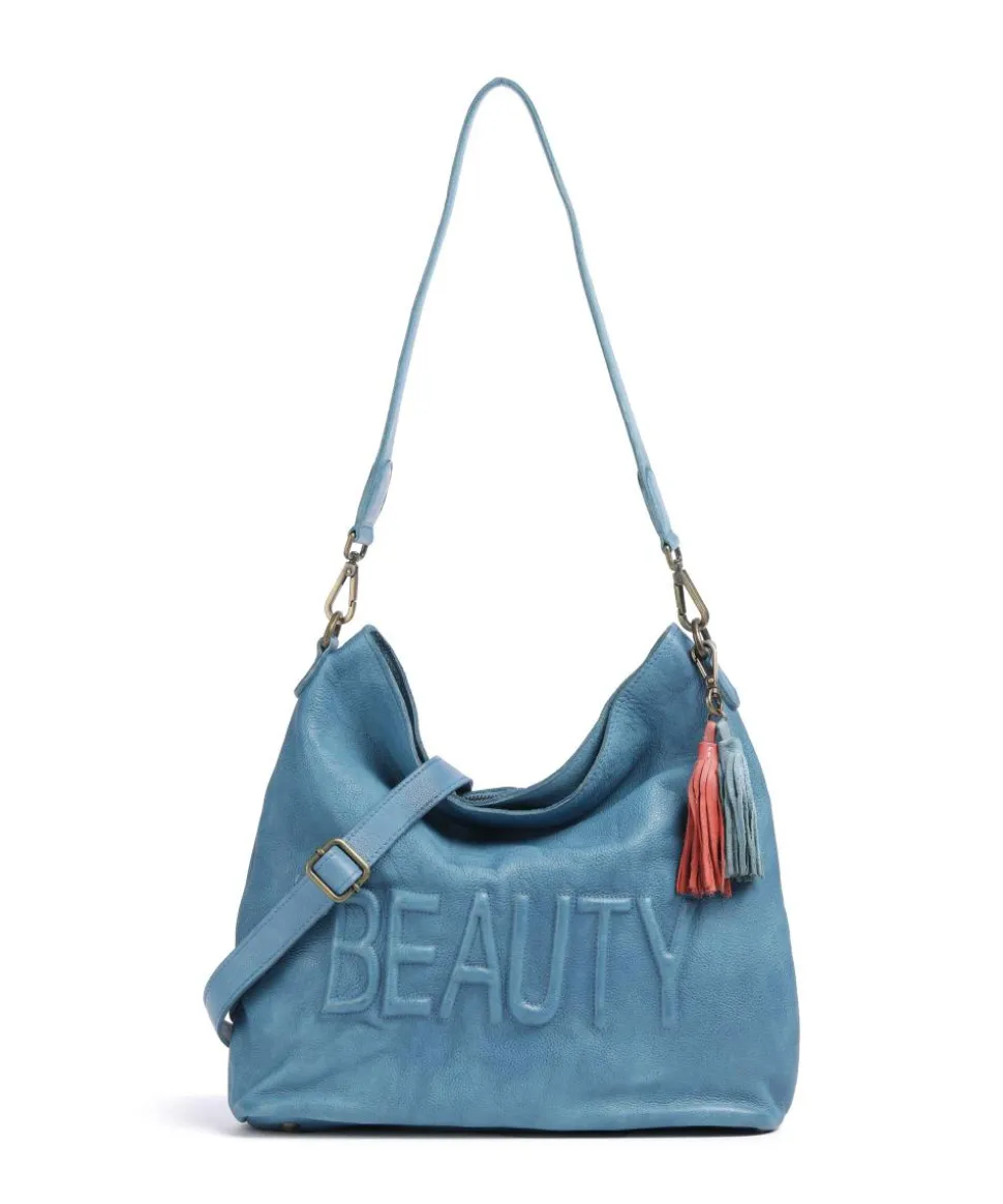 Paoliweg 2 Schultertasche genarbtes Rindsleder blau